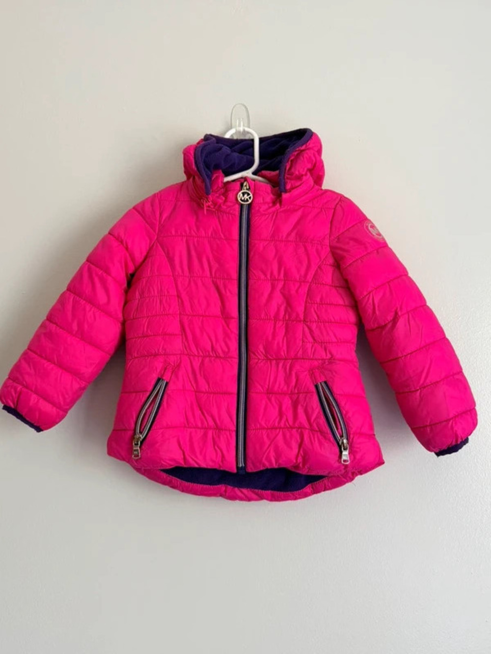 Michael Kors Girls Pink Puffer Jacket 2T Detachable Hood